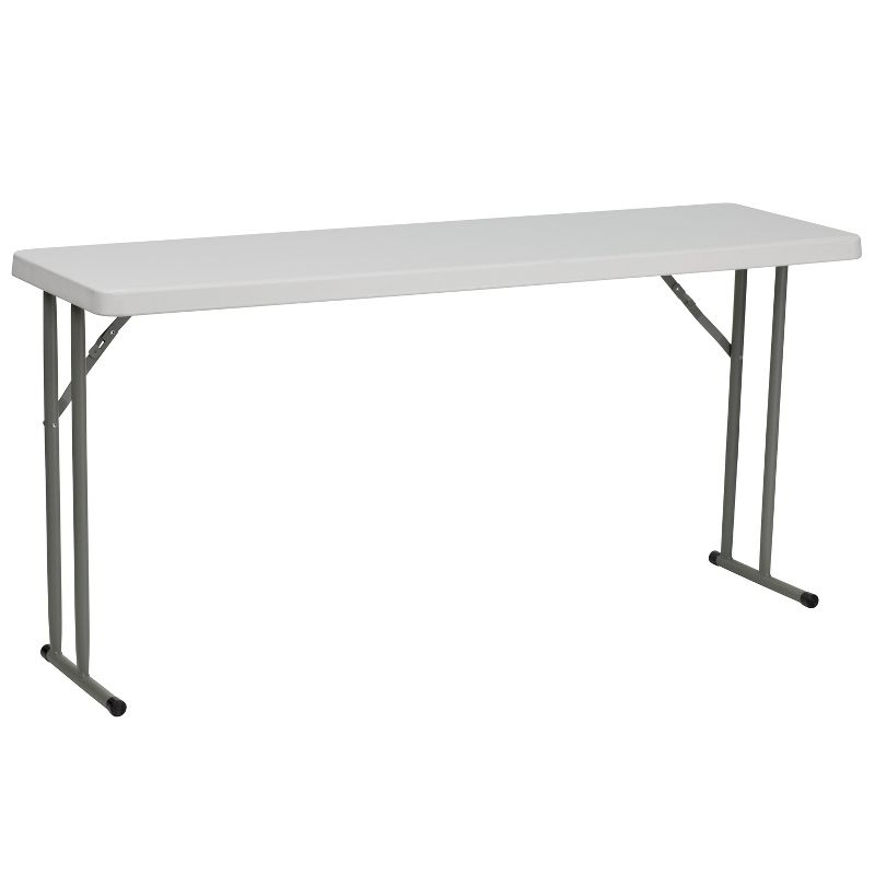 Flash Furniture 5-Foot Granite White Plastic Folding Training Table, 1 of 9