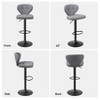 MOONMISS PU Leather Adjustable Swivel Barstools Kitchen Counter Height Bar Stools,Square Island Backed Bar Stools - 4 of 4