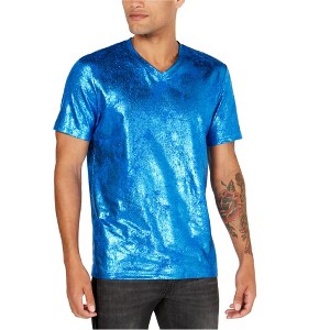 I.N.C International Concepts Mens Foil Coated Embellished T-Shirt, Blue, X-Large - 1 of 1
