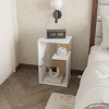 Syemin End Tables 3 Tier Side Table, S-Shaped End Table with Open Storage Shelve, Modern Accent Furniture Bedside Nightstand, White, 11.8"*15.7"*25" - 2 of 4