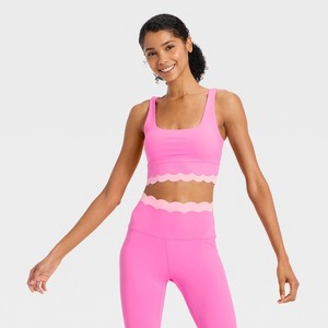 Women's Knit Scallop Sports Bra - JoyLab™ - 1 of 3