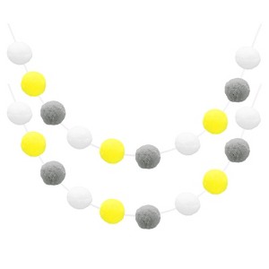 Unique Bargains Colorful Felt Ball Flexible Wear-resistant Pom Pom Garland 2 Pcs - 1 of 4