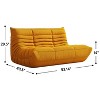 SYFERLORY Armless 2-Seat Togo Two Seater Large Bean Bag Sofa，Yellow - 2 of 4