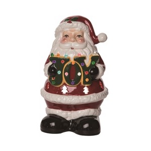 Transpac Ceramic 10.25 in. Multicolor Christmas Light Up Joyous Santa - 1 of 4