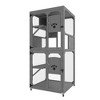 YOOCOZZ Catio  Indoor and Outdoor Cat Enclosure Window Access, 4 Tiers Cat House with Wheels, Resting Box & Waterproof Roof-Gray - 3 of 4