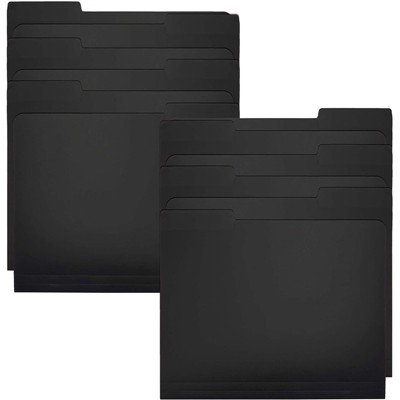 Paper Junkie 12 Pack File Folders with 1/3 Cut Tabs, Letter Sized, Office & School Supplies (Black, 11.6 x 9 In)