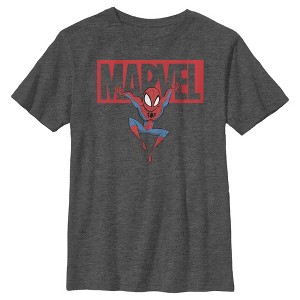 Boy's Marvel Spider-Man Brick Logo T-Shirt - 1 of 4