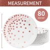 Hachikiko 80 Count White and Rose Gold Paper Plates, 7 inch Metallic Foil Polka Dots Disposable Dessert Party Plates Cocktail Party Supplies Plates - 2 of 4