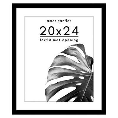 Americanflat Poster Frame with Mat - Wooden Picture Frame with Plexiglass Cover