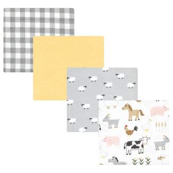 Hudson Baby Cotton Flannel Receiving Blankets, Cute Farm, One Size