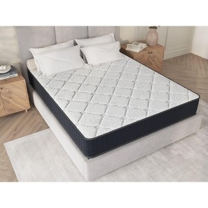 Okak Modern 10Inch Navy White Innerspring Hybrid Mattress with Pressure Relief for Comfy Sleep,CertiPUR-US Certified Bed Mattresses - 1 of 4
