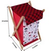 Bacati - Woodlands Red/Black/Gray Laundry Hamper with Wooden Frame - 3 of 4