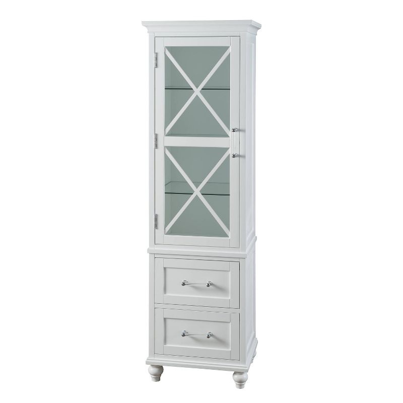 Ridge Wooden Linen Tower Cabinet with Adjustable Shelves White - Teamson Home, 1 of 9