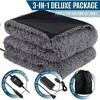 Zone Tech Faux Shearling Fleece Travel Blanket ,Grey Soft Plush Warm Comfortable Car Seat 59"x43” Blanket, Great for Winter, Home, Office and Camping - 4 of 4