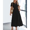 Women's 2025 Summer Casual Midi & Maxi Dress - Lightweight V-Neck Boho Beach Dress with Elastic Waist & Pockets Black - 2 of 4