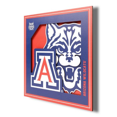 NCAA Arizona Wildcats 3D Logo Series Wall Art - 12"x12"