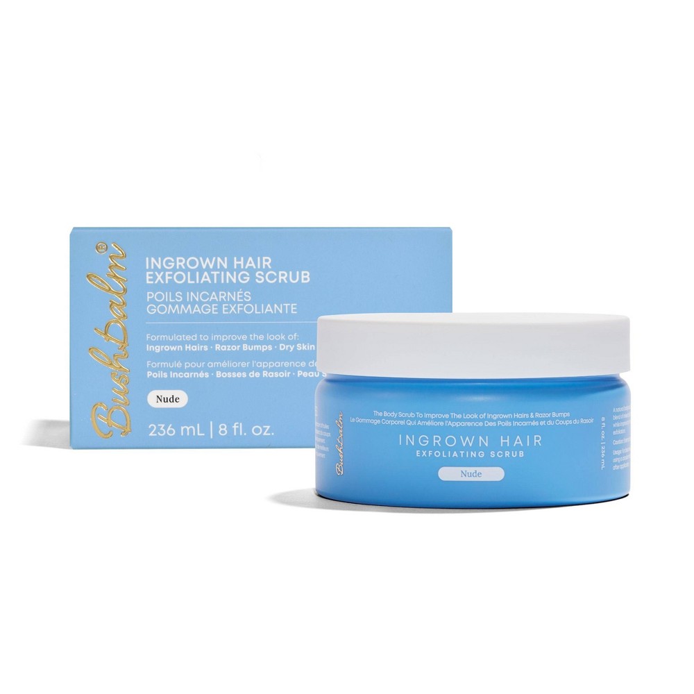 Bushbalm Nude Ingrown Hair Exfoliating Scrub - 8 fl oz: Alcohol-Free, Paraben-Free, Silicone-Free, Sensitive Skin