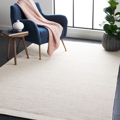 Ivory Hand-Knotted Wool 6' x 9' Rectangular Area Rug