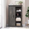 Tall Floor Cabinet with Sliding Barn Door, Farmhouse-Style Storage Cabinet - 3 of 4