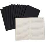 Paper Junkie 12-Pack Journal Bulk, Black Kraft Paper Cover Lined Notebook, A5 Sized, 5.5" x 8.5", 30-Sheet Each