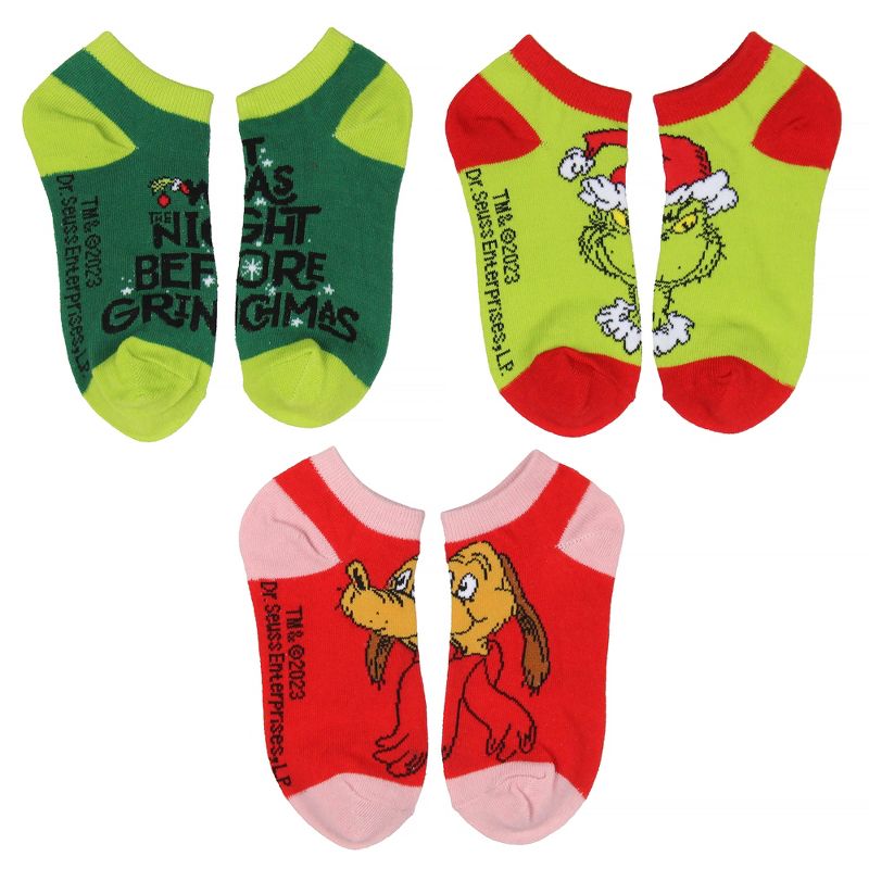 Dr. Seuss The Grinch Boys' Socks Character Low Cut Ankle No Show Socks 6 Pairs Multicoloured, 4 of 6