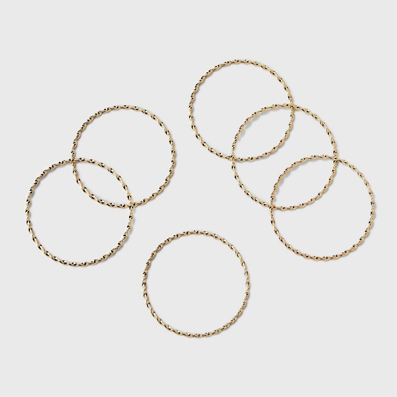 Twisted Bangle Bracelet Set 6pc - A New Day&#8482; Gold, 4 of 9