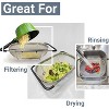 Over the Sink Colander Strainer Basket Stainless Steel, For Kitchen Sink with Rubber Grip, Fine Mesh, Large Kitchen Gadgets Tools - 4 of 4