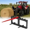 Hay Spear, Skid Steer Attachment - 49" Bale Spear with 3000lbs Capacity, 2x17" Stabilizer Spears for Tractors & Loaders - 3 of 4