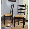 Buylateral Set of 2 Farmhouse Two Tone Ladder Back Wicker Seat Dining Chairs - 2 of 4