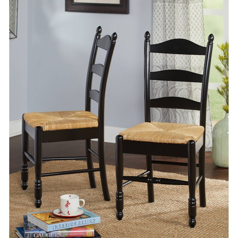 Set of 2 Ladder Back Dining Chairs - Buylateral, 3 of 6