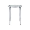 Royal Hampton End Table with Tubular Rounded Legs and Frosted Glass Top, Silver - 3 of 4