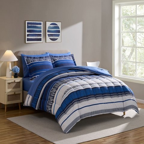 Комплект постельного белья Sweet Home Collections Mediterranean 7 предметов, Queen