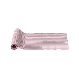 TAG Red Multi Ticking Stripe Table Runner - Cotton, Machine Washable, 72" x 14.5" - Perfect for Christmas Decor - 1 of 3