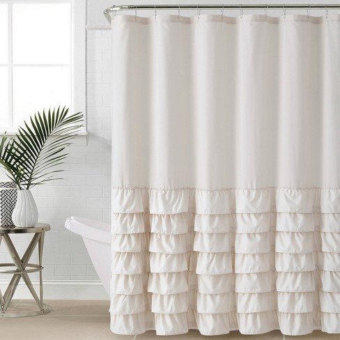 Ruffle Shower Curtain Light Gray 72X72 
