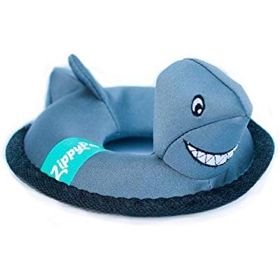 ZippyPaws - Floaterz, Outdoor Floating Squeaker Dog Toy - Shark, Blue
