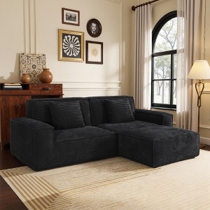 106.3" L-Shaped Sectional Sofas, Modern Full-Sponge Sectional Couch with Foot Pedal, High Rebound, Vacuum Packed for Living Room or Apartment - 1 of 4