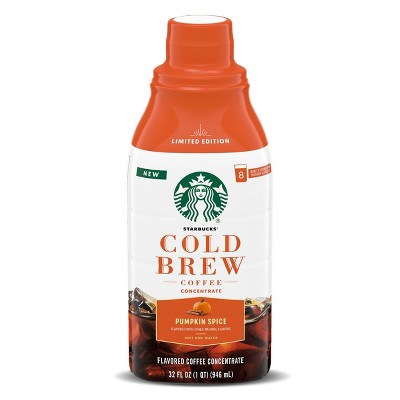 Starbucks Pumpkin Spice Latte Light Roast Cold Brew Coffee Concentrate - 32oz