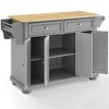 HomeStock  Alexandria Wood Top Rolling Kitchen Island Storage Cart, Microwave Stand, Spice Rack, Gray - 3 of 4