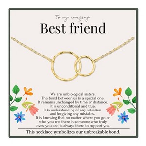 HOPE LOVE SHINE Unbiological Sister Necklace Gift, Long Distance Friendship Gold Jewelry gift 18" - 1 of 4