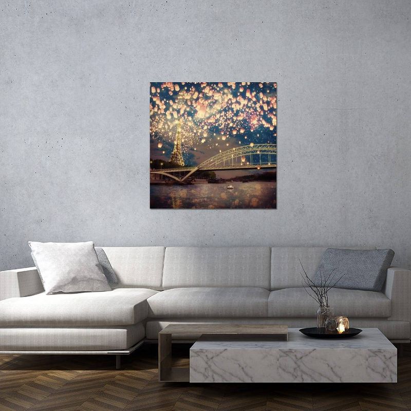 Love Wish: Lanterns Over Paris by Paula Belle Flores Unframed Wall Canvas - iCanvas, 2 of 5