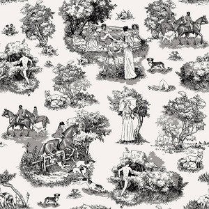 Brewster Peel and Stick 1pc Wallpaper Black The Chase - 1 of 4