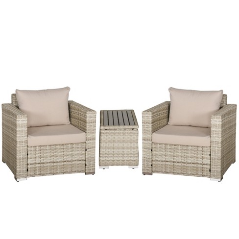 Outsunny 3 discount seater rattan sofa