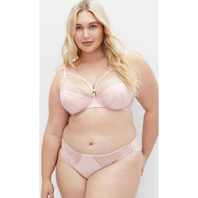 CITY CHIC | Women's Plus Size Tara Plunge Contour Bra - pink icing - 42C