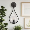 DORESshop 7.87 in. 1-Light Black Modern Globe Wall Sconce with Seeded Glass Shade for Living Room - 2 of 4