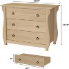 GustoWave 3-Drawer Dresser, Curved Legs, Rattan Trim, Freestanding Storage - 2 of 4