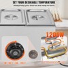 VEVOR 3-Pan Commercial Food Warmer, 17.4QT Electric Steam Table, 1200W Professional Countertop Stainless Steel Buffet Bain Marie - 4 of 4