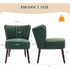 Modern Velvet Accent Chair Set of 2, Soft Upholstered Living Room Chair with Wooden Legs - 3 of 4