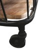 2 Shelves and Metal Frame Bar Cart with Wooden Top Black/Brown - The Urban Port - 3 of 4