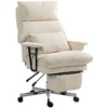 HOMCOM Large Overstuffed Office Chair, High Back Desk Chair with Lumbar Support, Footrest, Swivel Wheels, Reclining Computer Chair, Cream White - 4 of 4