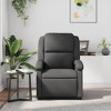 vidaXL Massage Recliner Chair with 6-Point Vibration, Adjustable, Gray Real Leather - Adult (18 Years and Up) - 3 of 4